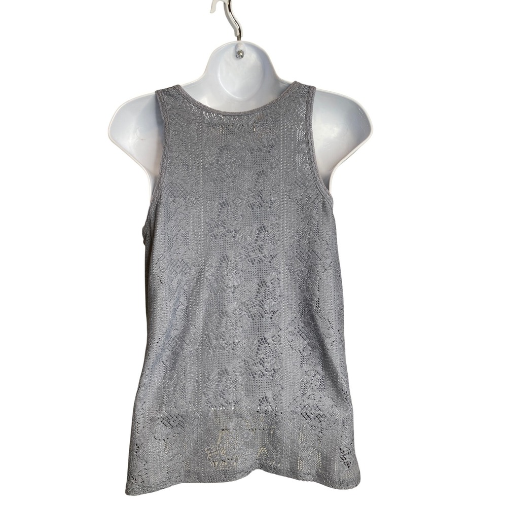 Abercrombie & Fitch Women's Y2K Knit‎ Tank Top Crochet Lace Up Size S Coquette - Picture 2 of 11